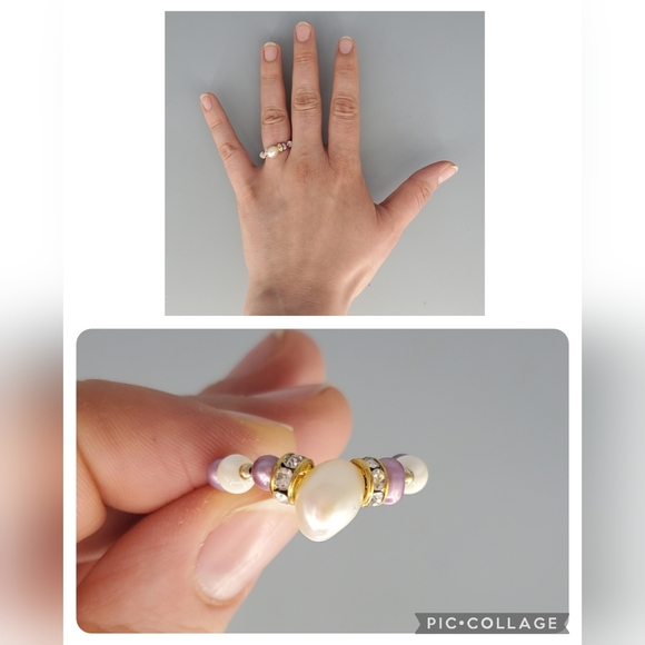 Freshwater Pearl Beaded Ring - Picture 1 of 8